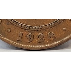AUSTRALIA 1928 . ONE 1 PENNY . VARIETY . BROKEN 8